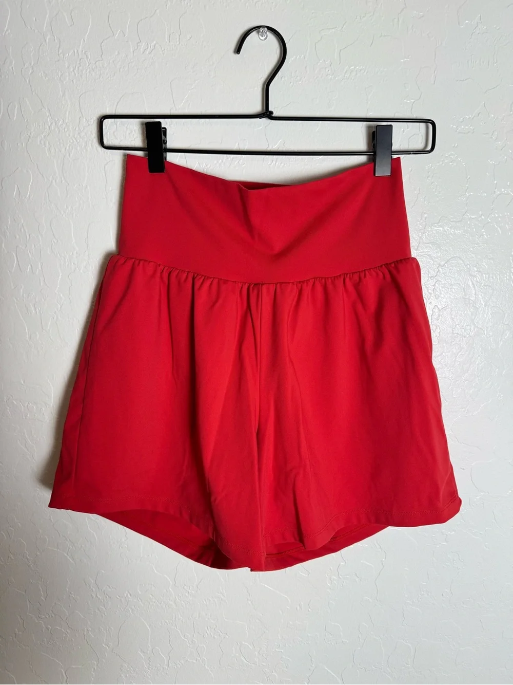Halara SoftlyZero Airy 2-in-1 Yoga Shorts Winterberry Red Small